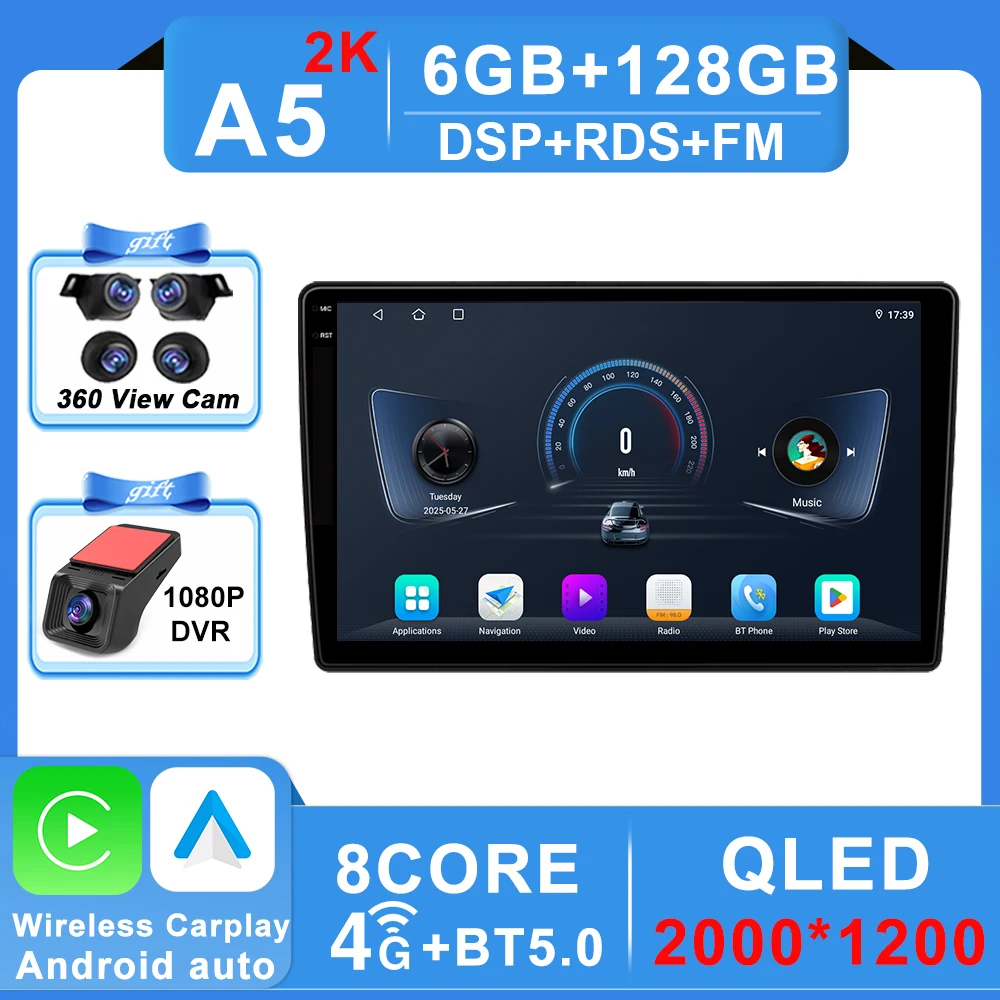 Android 16 Carplay Video Voor Citroen C5 X7 III Autoradio GPS Navigatie Stereo 4G Wifi Auto Monitor DVD Bluetooth Geen 2din DSP 2k