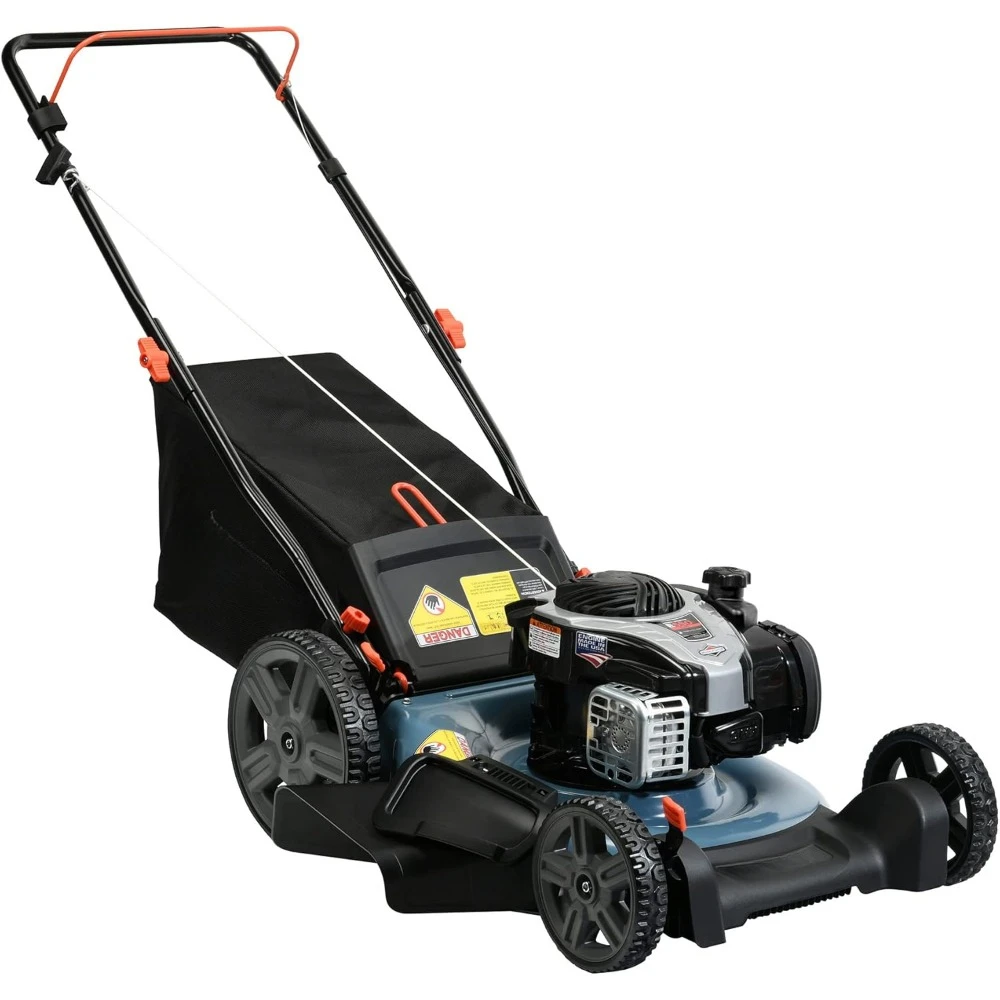 

Газовая газонокосилка с циклическим двигателем Briggs & Stratton, смеганием, газировкой и боковым разрядом, правильная регулировка высоты с двойным рычагом