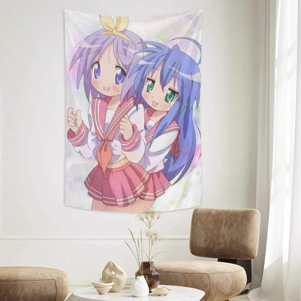 Lucky Star Izumi Konata Tapestry Wall Hanging Anime Japan Saitama Background Cloth Decorative Tapestries Home Decor For Room