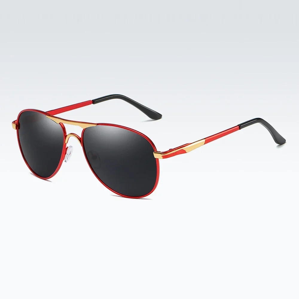 Gafas de sol polarizadas de lujo para hombre y mujer, lentes de sol Retro para conducir, para pescar, de diseñador de marca, de Metal, UV400