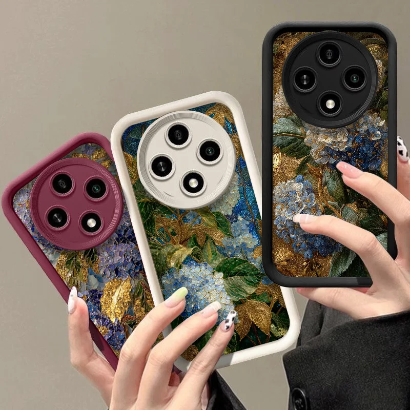Funda de Teléfono con Estampado de Hortensias Azules para Huawei Honor 400 200 Lite 100 Magic 8 7 6 5 PRO X9 X8 5G, Diseño Floral, Cubierta Suave