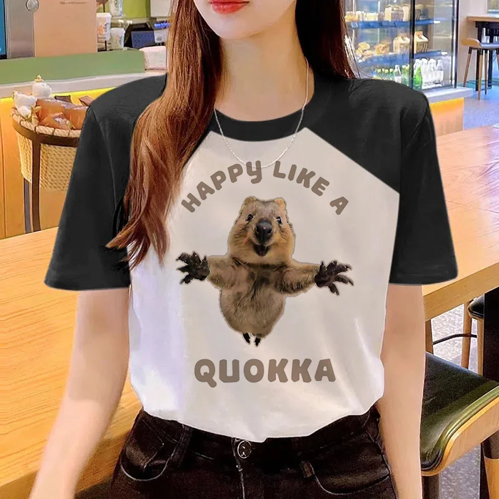 quokka t-shirts women Y2K anime harajuku top female comic clothing