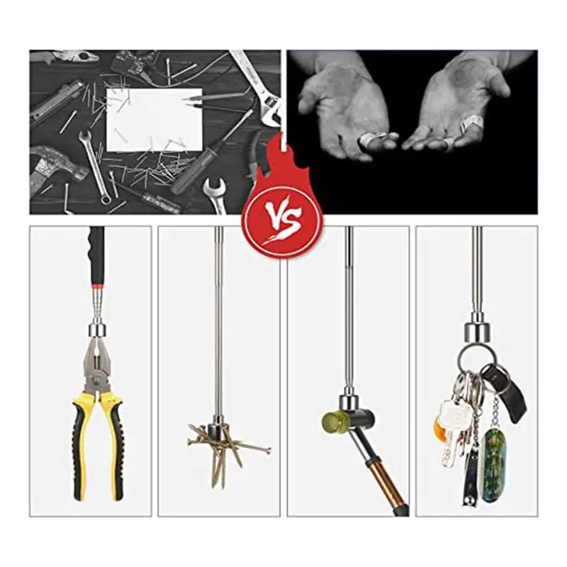 10Pcs Telescoping Magnet Pick Up Tool Set Extendable Claw Tool Bendable Spring Telescoping For Home Sink Drains Kitchen-[LUCK 9]