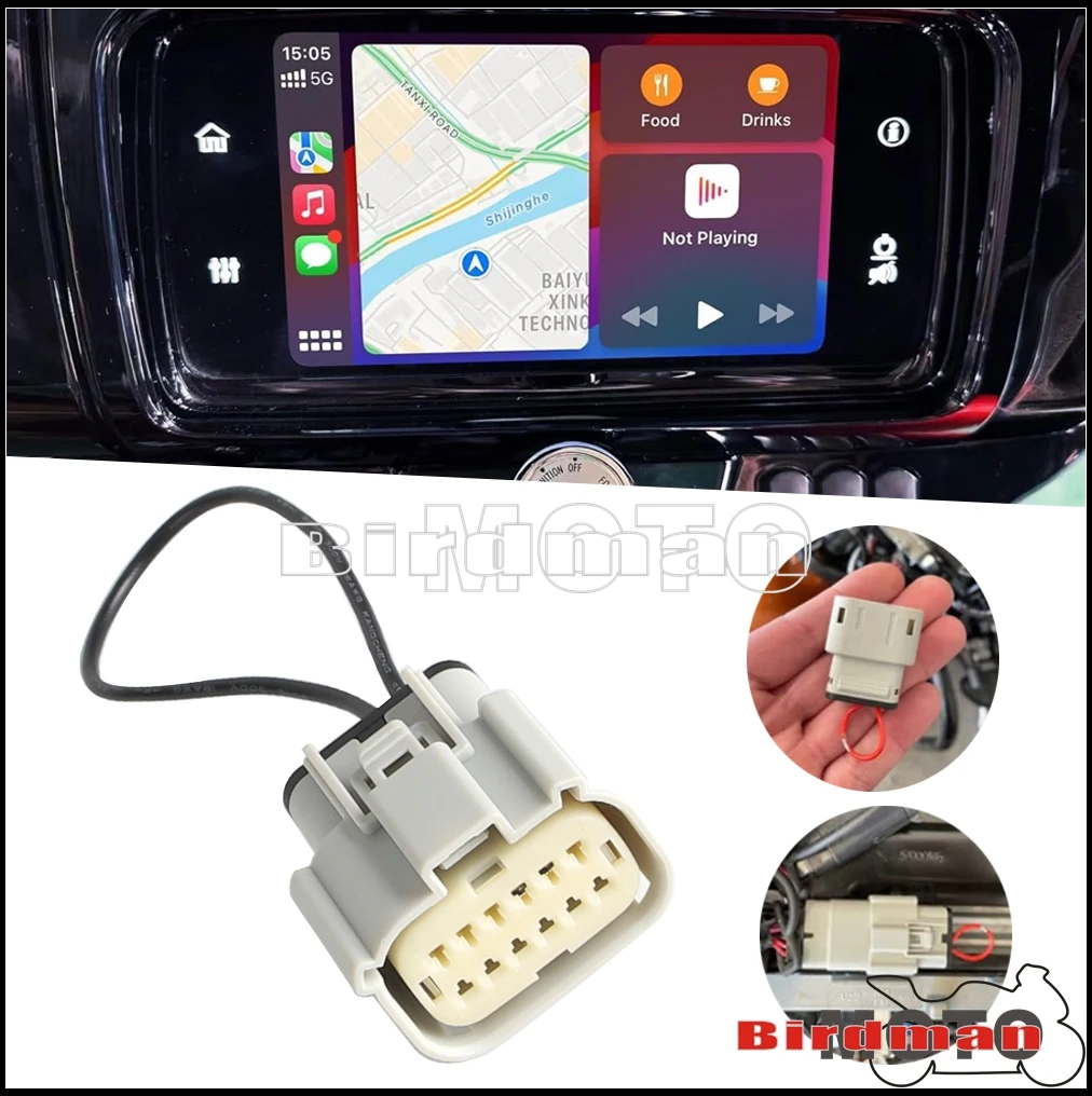 Apple Car Play Jumper Plug For 19-2023 BOOM GTS Radio Harley Road Glide Street Glide BOOM GTS With Apple Carplay Carplay Jumper