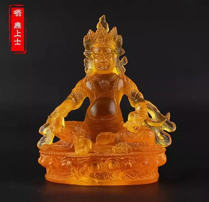 Jambhala Buddha Tibetan water Liuli coloured glaze Statue