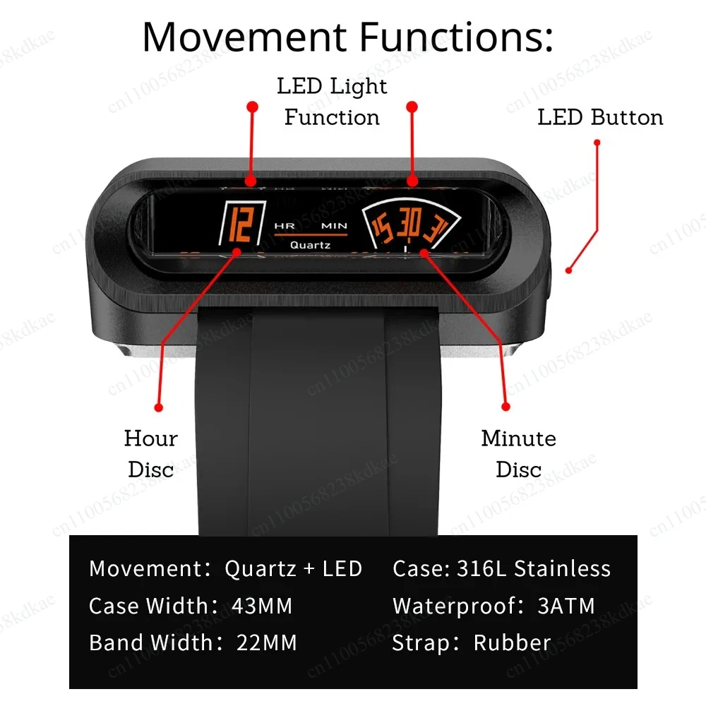 Men Stainless Steel Quartz Wrist Watch Sport Waterproof Jump Hour Driver Casual Fashion Watch