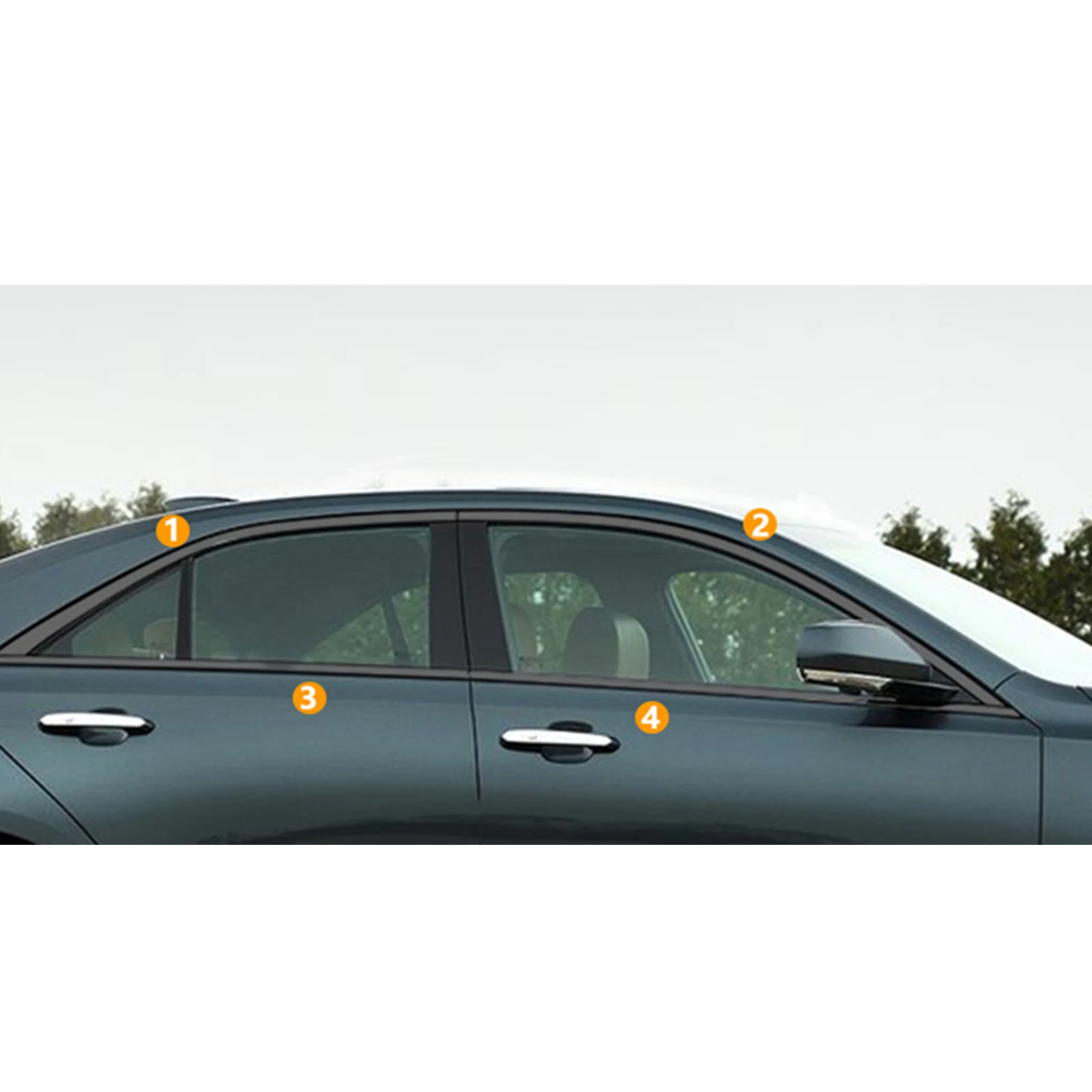

Декоративные накладки на окна и двери автомобиля, молдинги для Cadillac ATS 2013-2019, наклейки-накладки на пороги и лобовое стекло