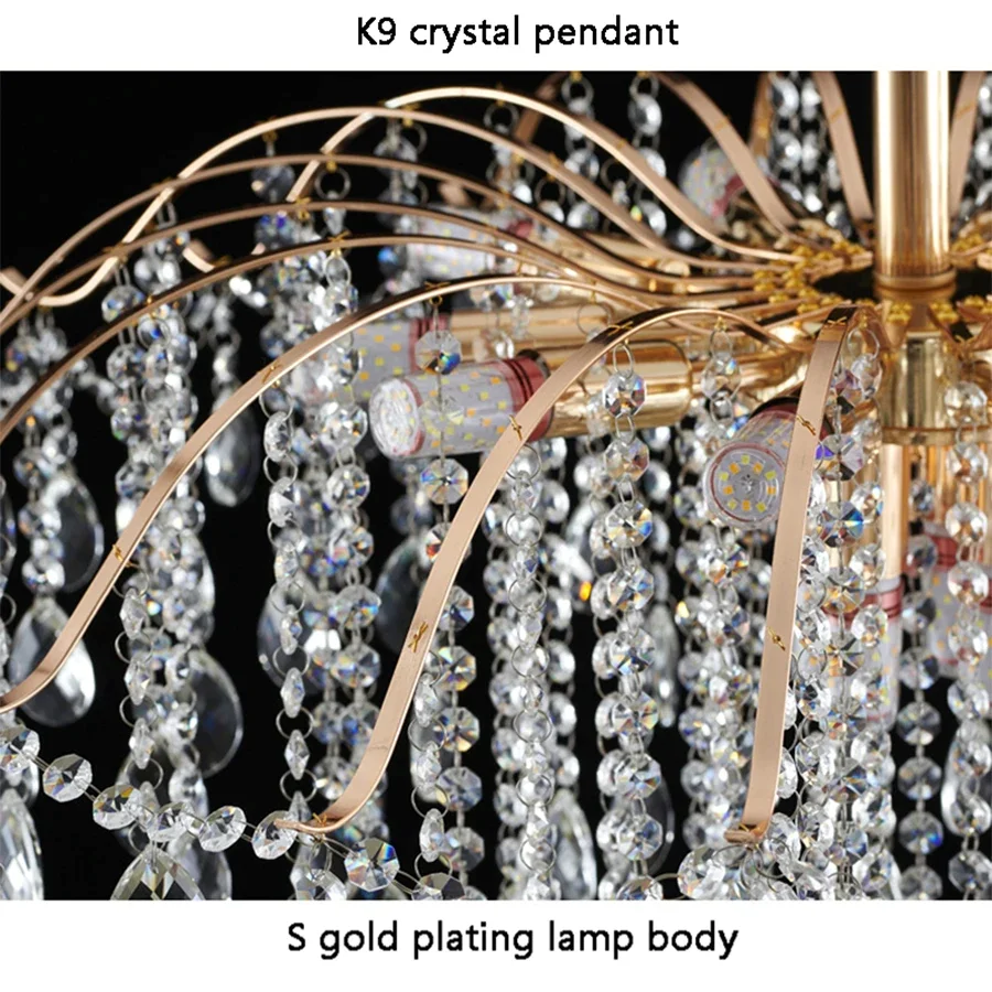 French Ceiling Lamps Luxury Crystal Pendant Light for The Living Room LED Interior Luster Home Decoration Hanging Light image 5