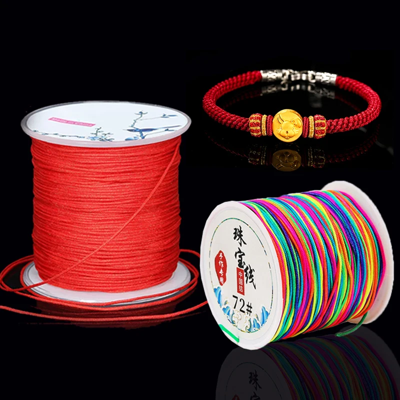 

45M/Roll 0.8mm Chinese Thread Nylon Cord Shamballa String Bracelet Braided Rope Thread Jewellery Making Supplies For Handwork
