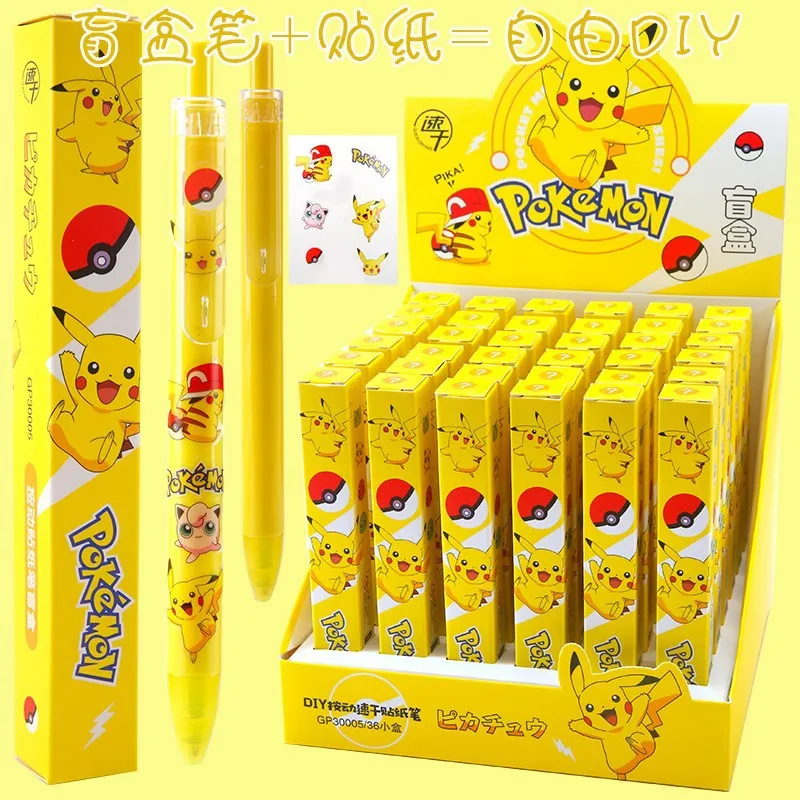 

36 pcs/lot Pokemon Creative DIY Gel Pen Cute 0.5mm Black Ink Neutral Pens Promotional Gift Office School Supplies