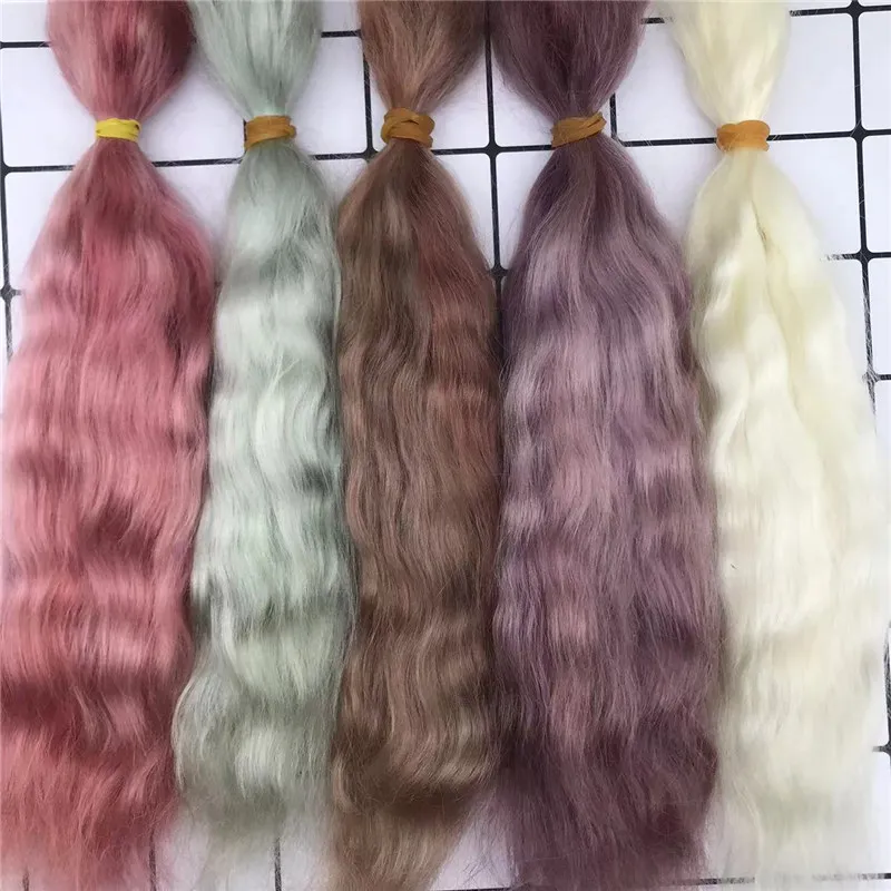 Goede Kwaliteit Reborn Pop Pure Mohair Light Golden 8 Kleuren Handrooted Pop Mohair Voor Diy Reborn Pop Bjd Pop Haar accessoires