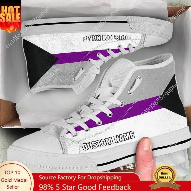 

Demisexual High Top Sneakers Mens Womens Teenager Fashion High Quality Canvas Sneaker Comfortable Casual Custom Made Shoes