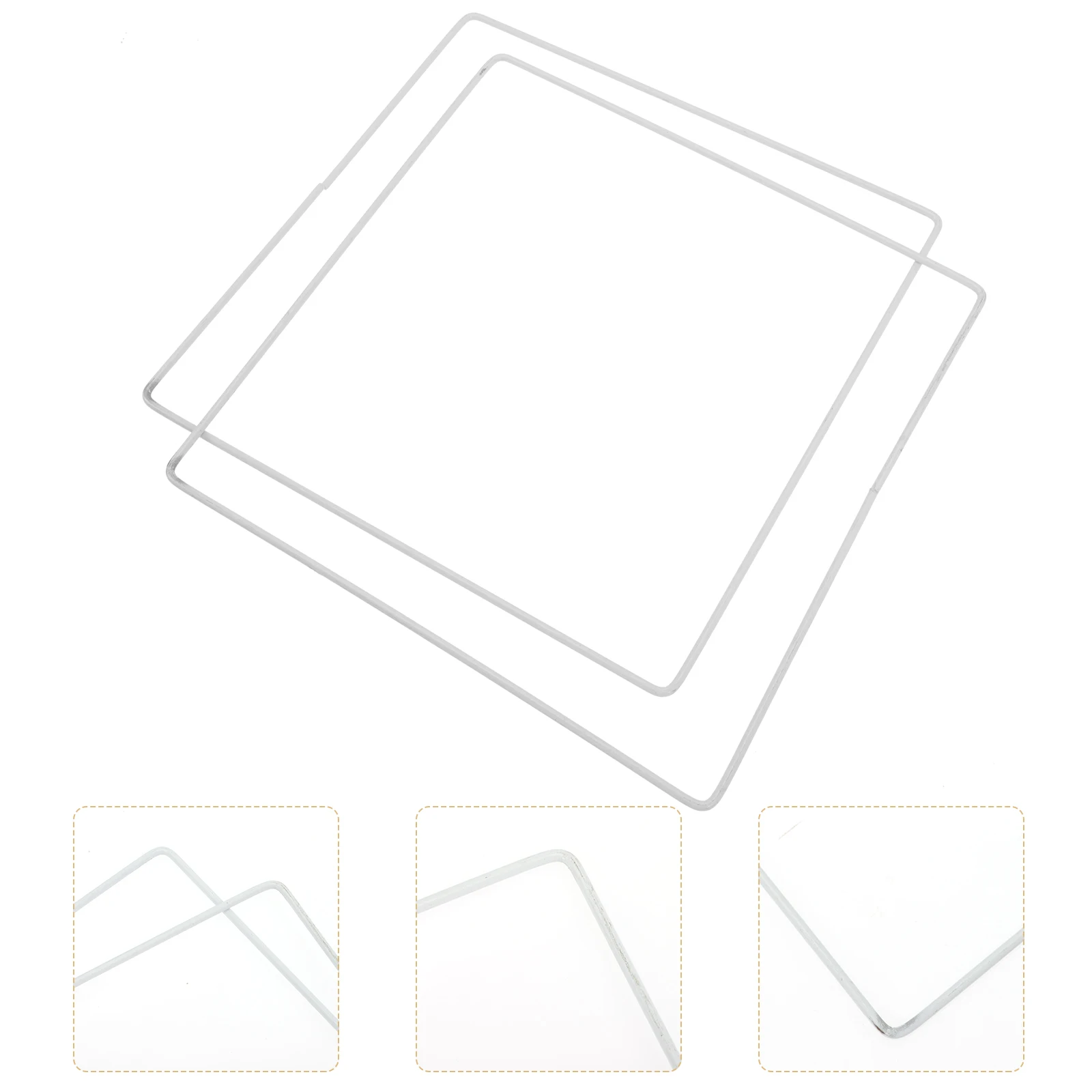 

2pcs Square Iron Lampshade Frames Durable Safe DIY Ring For Lamp Shade Vintage Shade Holder Easy Install Replace