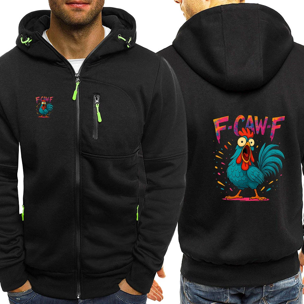 2025 Comfortable Versatile Leisure Hoodies Spring And Autumn Men's Color Blocking Designer Coat F Caw F Chicken Logo Print