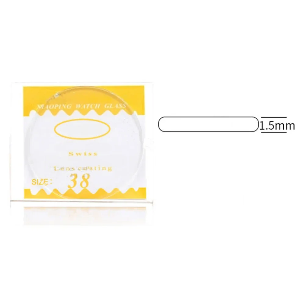 2PCS Watch Glass Accessories Plane 1.5mm Thick 24-40mm Watch Mirror, Plane Coated Glass Lens, Mirror Surface