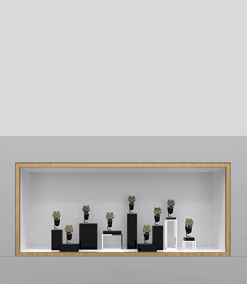 Oirlv Uhrenständer Schmuck-Organizer Metall Tischständer Uhren-Aufbewahrungsregal Set Uhren-Schmuckgeschäft Theken-Präsentationsständer – Detail 4