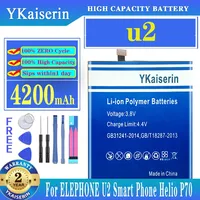 YKaiserin 4200mah Replacement Battery for ELEPHONE U2 Smart Phone Helio P70 High Capacity Batterij Free Tools