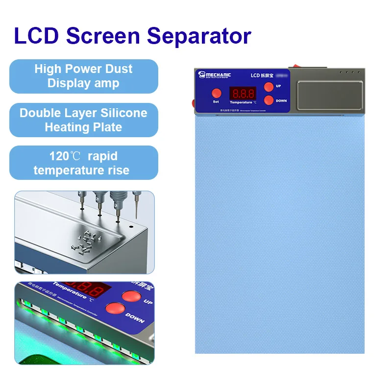 

MECHANIC CPB14 LCD Screen Separator Blue Screen Splitter Heating Separator Pad For Phone Repair with LED Dust Detection Light