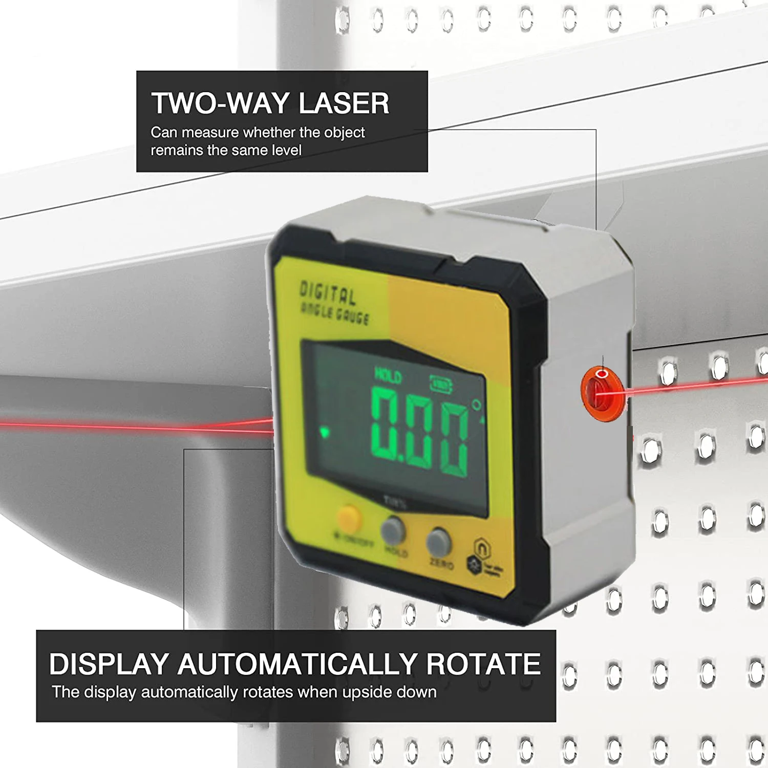 Digital Protractor Laser USB Inclinometer 360° Level Angle Finder High Precision Goniometer Magnet Tilt Measuring Tools