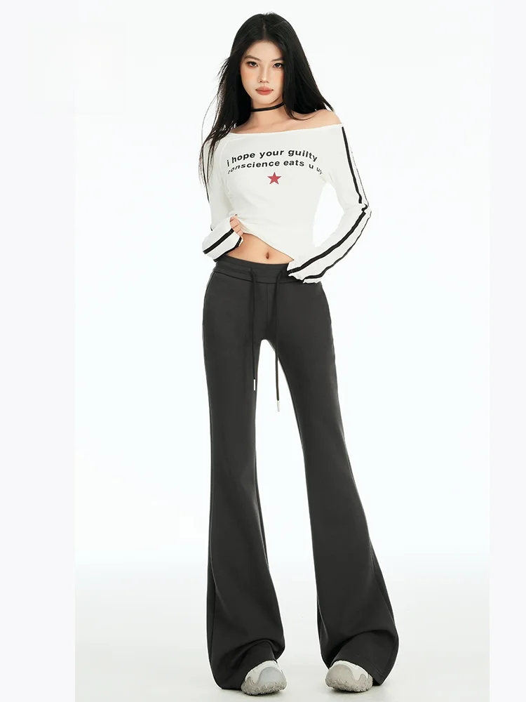 Spodnie do jogi Lulu z wysokim stanem, wyszczuplające, damskie spodnie codzienne ze sznurkiem, ocieplane, jesienno-zimowe, modne, plus size