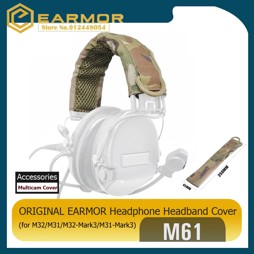 EARMOR Tactical Headset M61 Outdoor Multicam Military Headset cap Cover for M32 / M31 / M32-mark3 / M31-Mark3