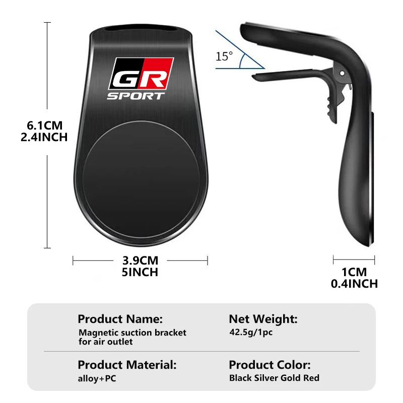 Magnetic Car Logo Phone Holder Air Vent Clip Mount GPS Stand For Toyota Crown Corolla YARIS L Auris C-HR Hilux Vios Rav4 Prius view 6