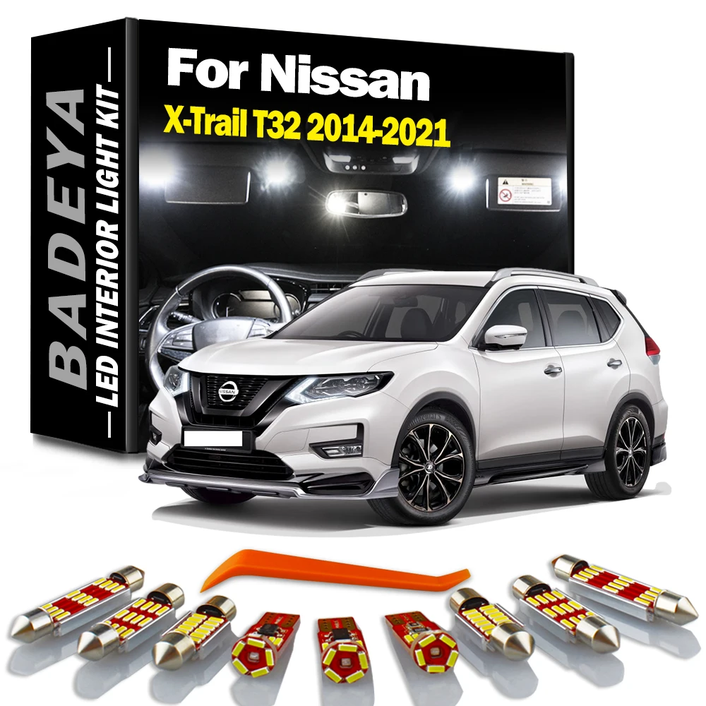 9 adet LED İç harita Dome bagaj işık kapalı ampuller kiti Nissan Xtrail Trail için T32 2014- 2018 2019 2020 2021 sinyal lambası