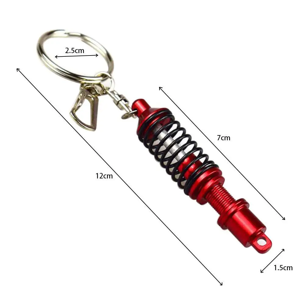 1Pc Adjustable Coilover Spring Car Part Shock Absorber Keyring Alloy Keychain Keyring Spring Shock Absorber Creative Gift