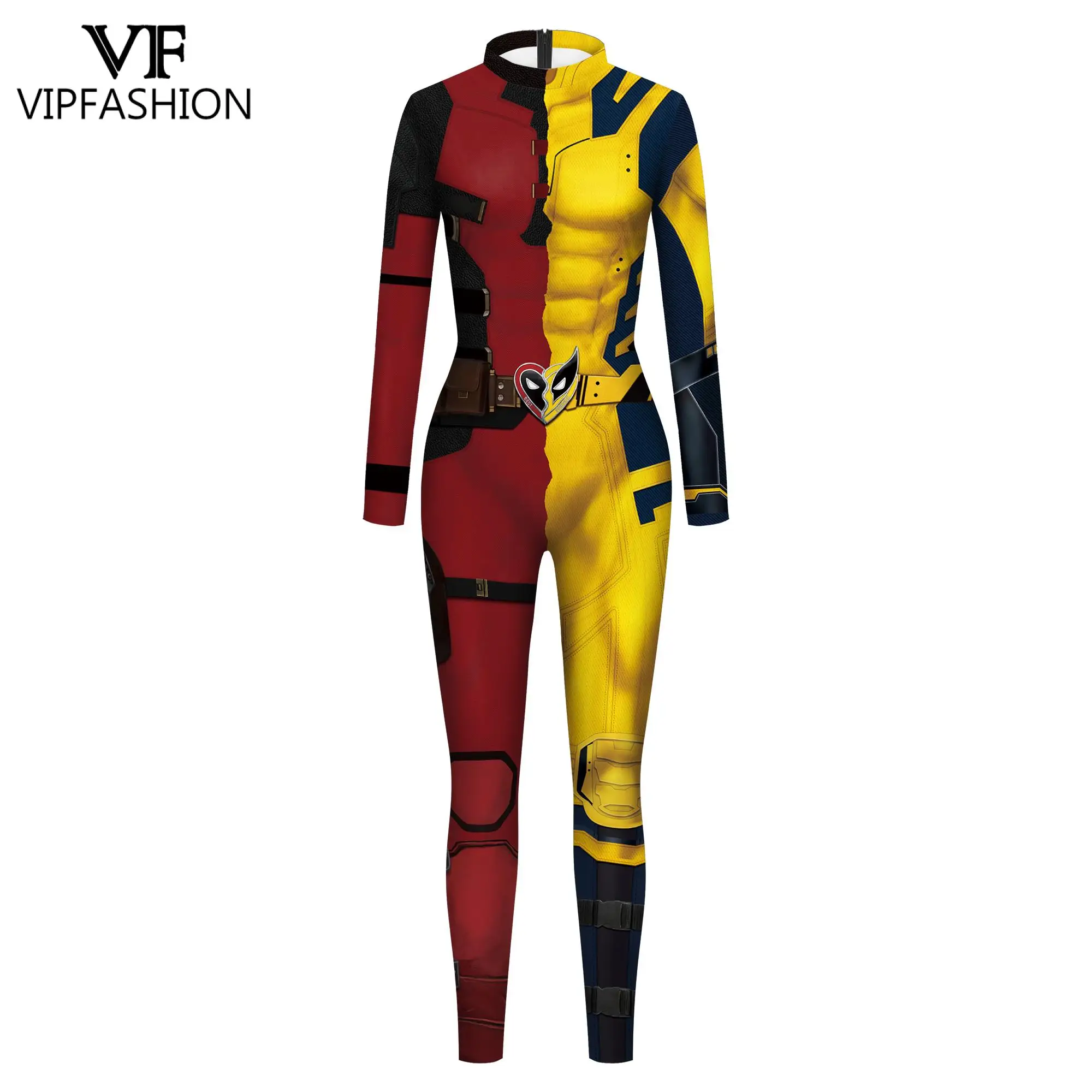 VIP FASHION Superhero Best Friend Heart Costume Cosplay Jumpsuit Woman Man Sexy Zentai Suit Festival Catsuit Halloween Clothes