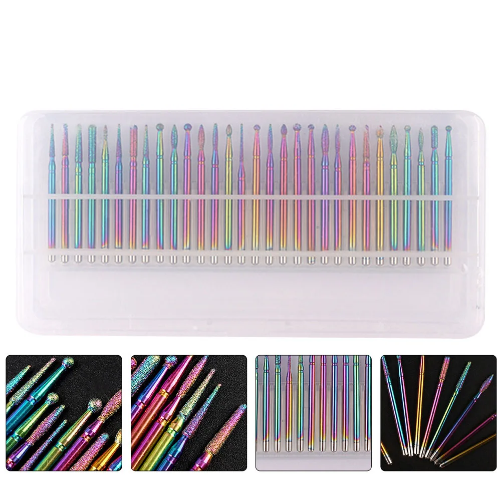 Conjunto de brocas para unhas de aço inoxidável, 30 peças, ferramenta de manicure premium para polimento, lixamento, remoção de cutícula, pedicure
