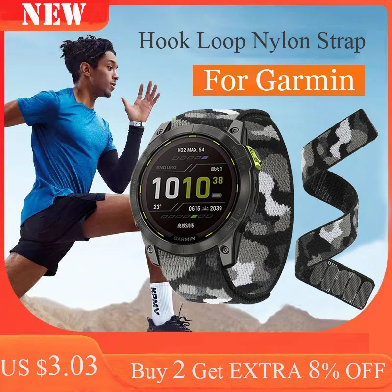 

22mm 26mm Hook Loop Nylon Strap For Garmin forerunner 955 Solar 945 Fenix 7X Fenix 6 6X Pro 5X Plus/Enduro/Epix Gen 2 Watchband