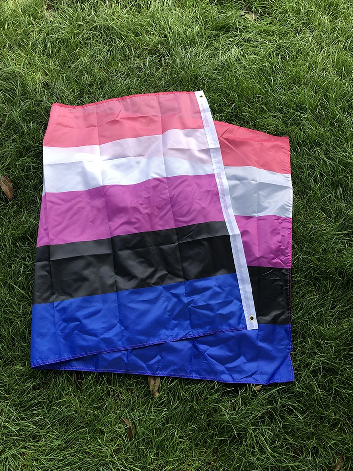 Rainbow flag 90x150cm 3x5fts high quality polyester hanging LGBT genderqueer Genderfluid Gender fluid pride Flag