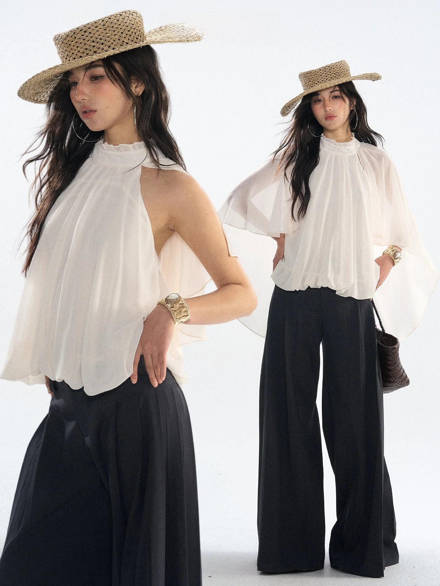 

RedBling Оригинальный дизайн: Новая летняя блузка-накидка без рукавов из сетки с кружевом, с открытыми плечами, из шифона, в повседневном стиле