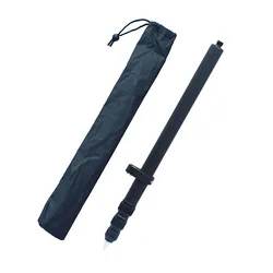 Black Portable Aluminum Alloy Measuring Pole Telescopic Pole Four Sections Length 150cm