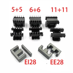 EE28 EI28 5+5 6+6 8+8 11+11 Pin 10/12/16/22P Mn-Zn PC40 Vertical Horizontal Transformer Ferrite Magnetic Core Coil Former Bobbin