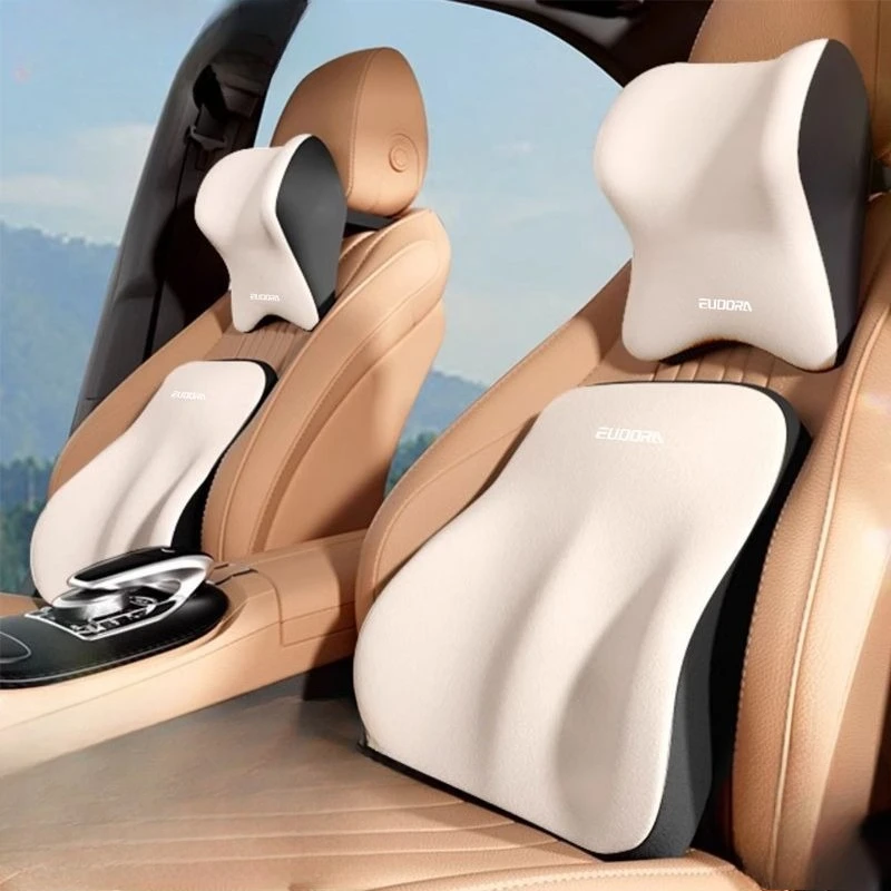 

High Quality Memory Cotton Car Headrest Latex Neck Protection Set Waist Support Pillow Waist Backrest New Car Gift