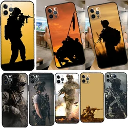 Army soldier Phone Case For iPhone 14 11 12 13 Pro X XR XS Max 6 6S 7 8 Plus SE 2020 Back Cover