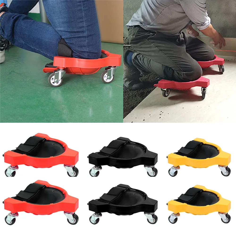 3 Colors Universal Rolling Wheel Kneeling Pad Knee Working Protection Multi-functional Built In Foam Padded Laying Platform