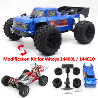 Monster Truck Modified Body Shell Kit for Wltoys 144001 144010 Upgrade Front Bumper with Lamp Big Wheels Tires RC Car Parts