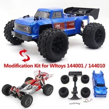 Zestaw zmodyfikowanej karoserii Monster Truck dla Wltoys 144001 144010   Ulepsz przedni zderzak z lampą Duże koła Opony Części do samochodów RC