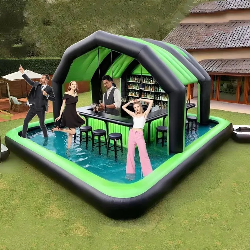 Custom Inflatable Floating Pool Bar Inflatable Bar Tent Inflatable Pool Bar with Party Seats