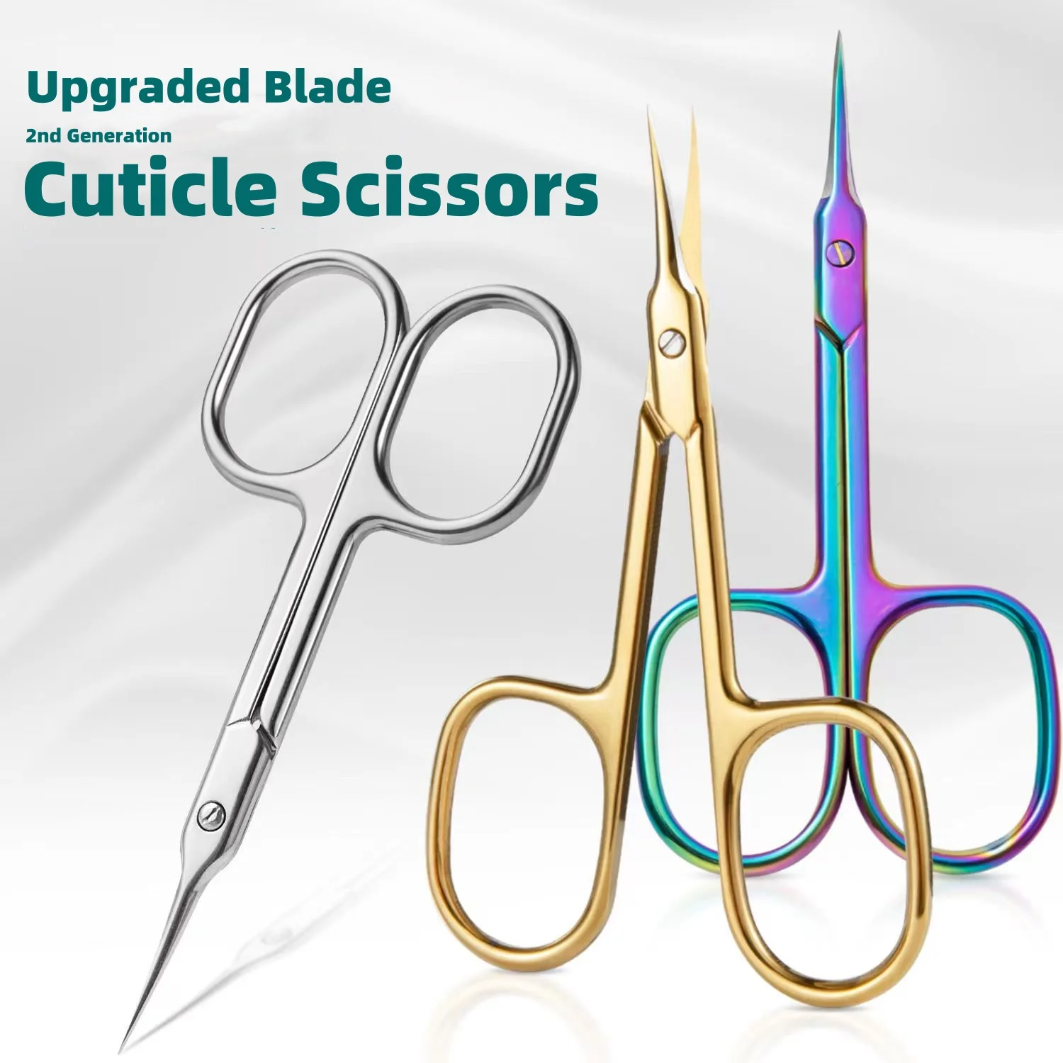 Cuticle Scissors Extra Fine for Manicure and Pedicure Curved Blade Nail Scissors for Manicure Eyebrow, Eyelash and Dry Skin