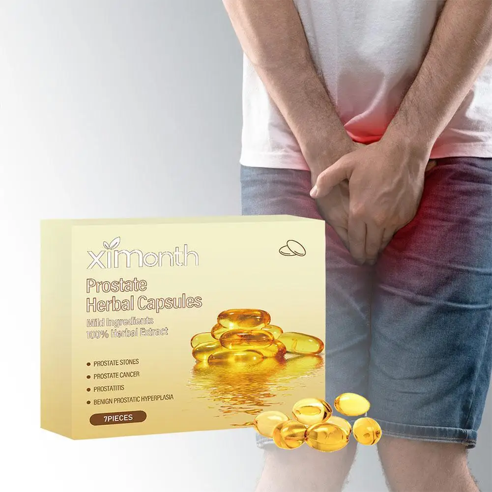 Cápsulas de hierbas de próstata para hombres, cápsulas para aliviar la Prostatitis masculina, incomodidad, cuidado corporal, cuidado Personal de la salud, 7 piezas