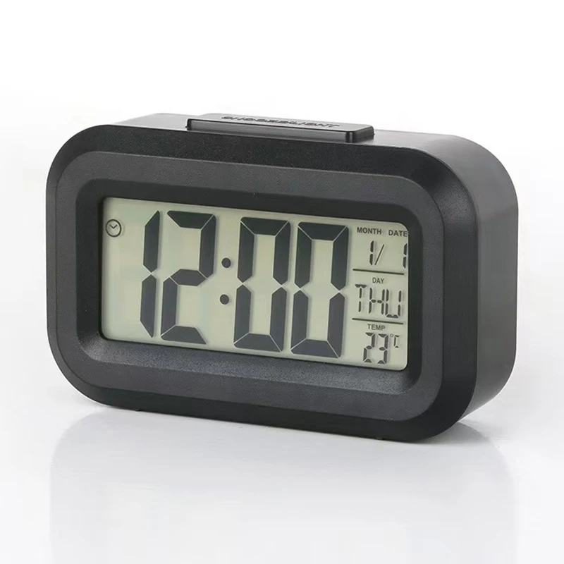 Home Office Bedside Table Alarm Clock Digital Alarm Clock Electronic Screen Desktop Clock Ornament Backlight Snooze Clock For