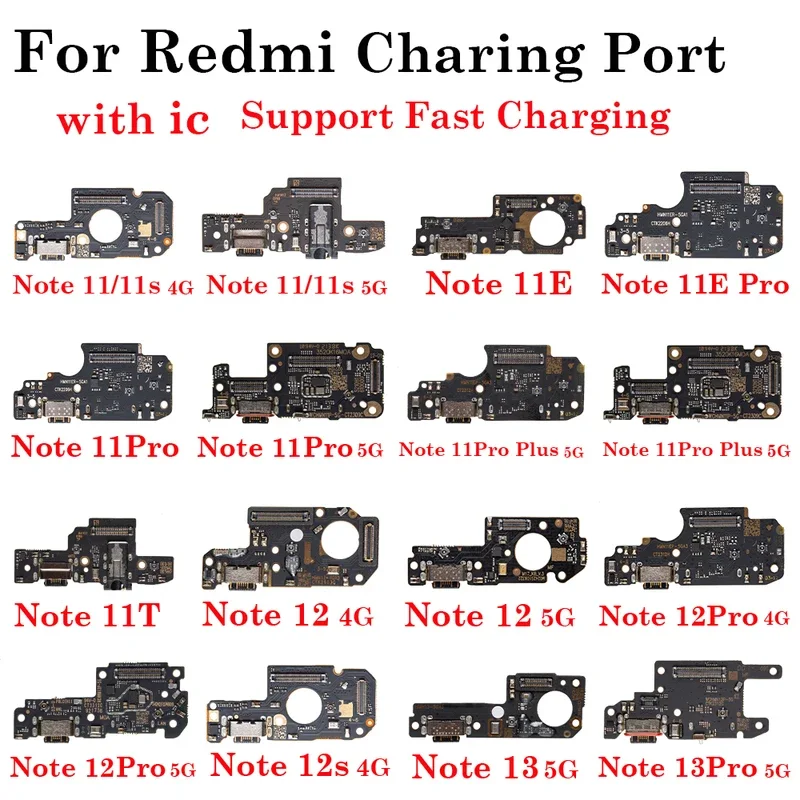 

1PCs USB charger port dock connector charging board flex cable for Redmi Note 11 11e 11s 11T 12 12s 13 Pro Plus 4G 5g