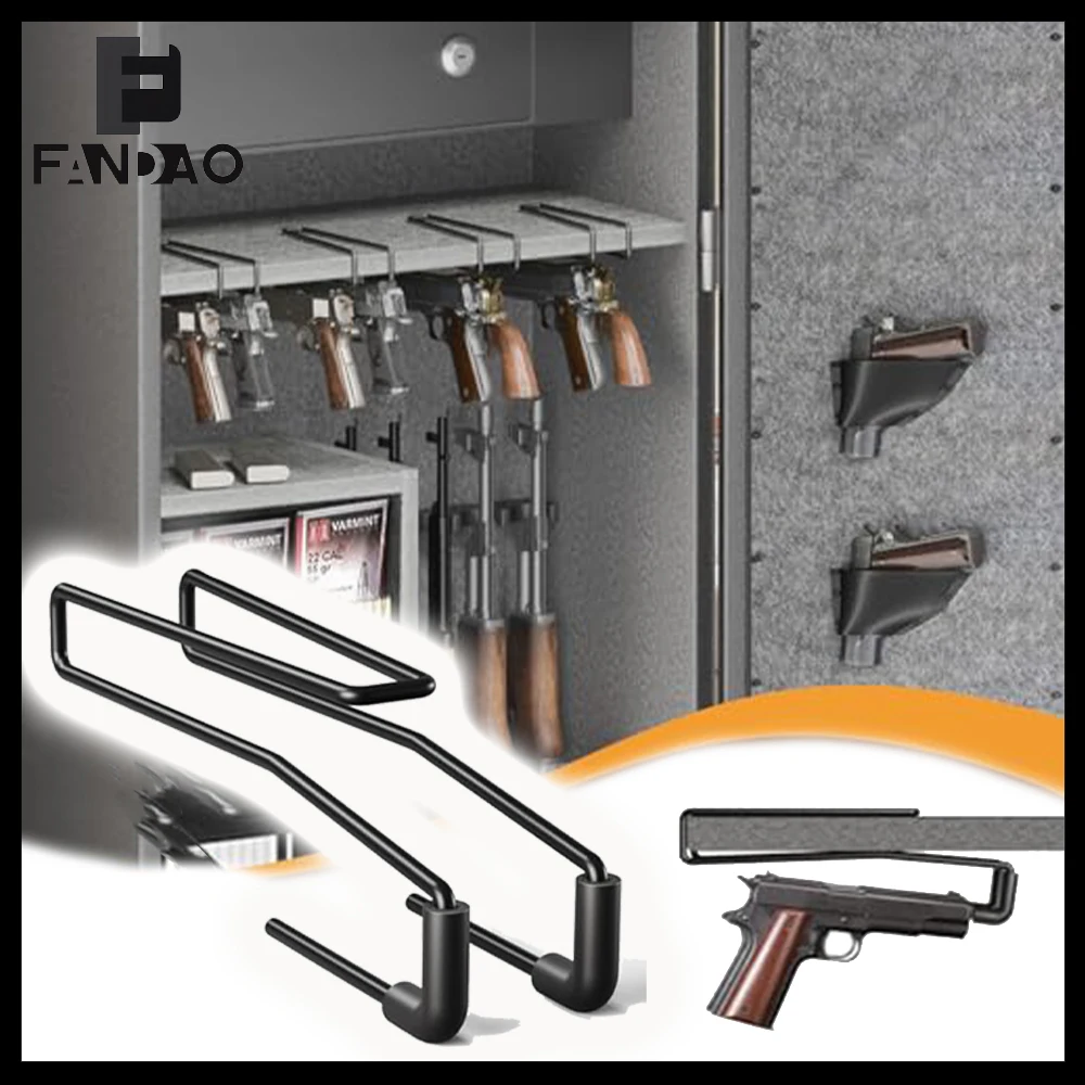 

Tactical Pistol Rack Airsoft Under-Table Pistol Display Rack Double Gun Organizer Hanger with Rubber Pad for Paintball Shooting