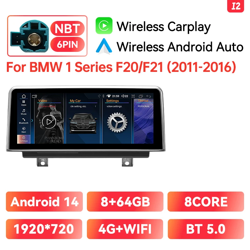 XONRICH Draadloze CarPlay Android Auto Multimedia Speler Voor BMW 1 Serie F20 F21 2 Serie F23 2013-2016 NBT 4G Wifi Stereo