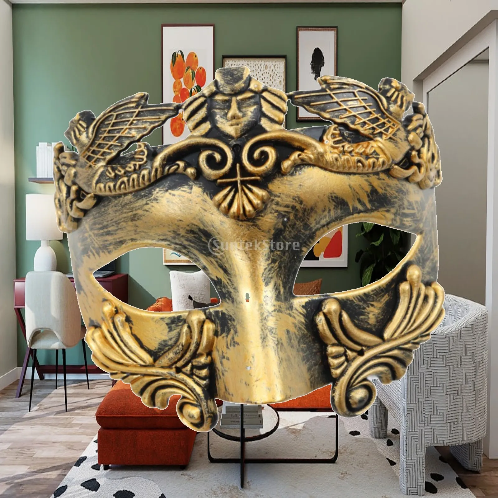 Exquisite Mask for Men Plastic Half Face Shield Adult Realistic Eyemask for Masquerade Ball Wedding Stage Show
