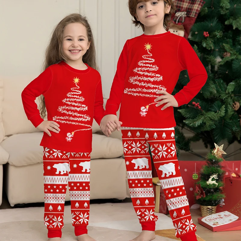 Winter 2023 New Year Fashion Couples Christmas Pajamas Set  Mother Kids Christmas Pajamas For Family Matching Outfits Clothes