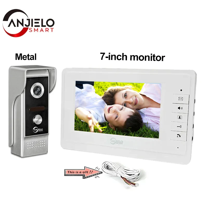 7 Inch Wired Video Doorbell Intercom With Camera Door Phone Waterproof Apartment Security Protection Private Residential